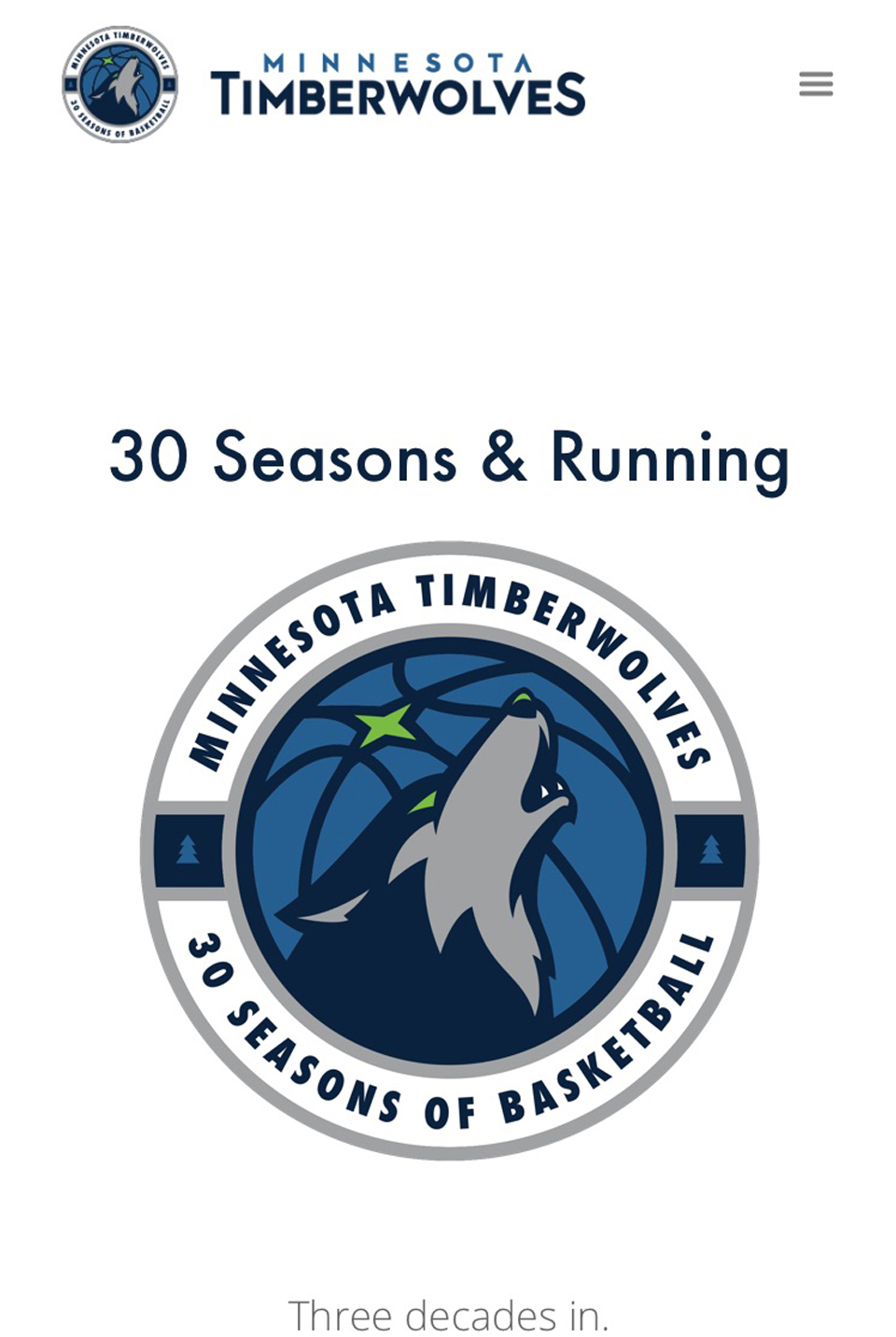 Minnesota Timberwolves 30th Season Site