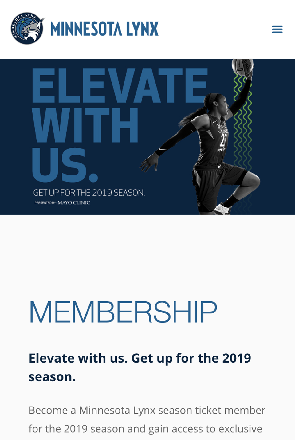 Minnesota Lynx Membershpis Site